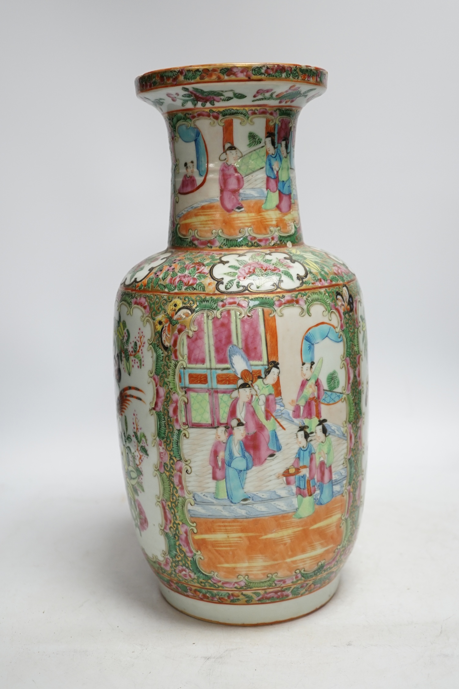 A 19th century Chinese famille rose vase, 36.5cm